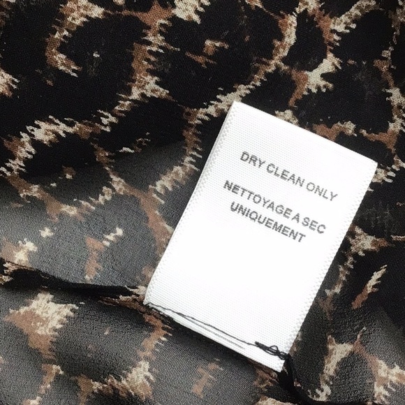 JOIE 100% silk chiffon semi-sheer blouse Animal Print Career XSmall - Picture 8 of 8